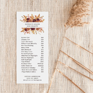 Panfleto Boho Wildflower em branco Lista de Preços do Sal