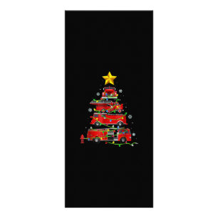 Panfleto Bombeiro Caminhão Árvores de Natal Mulheres