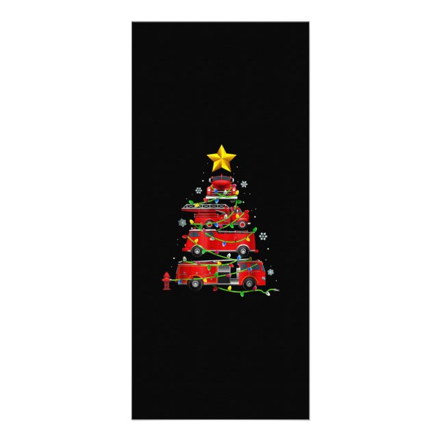 Panfleto Bombeiro Caminhão Árvores de Natal Mulheres (Frente)