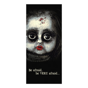 Panfleto Boneca de Eerie assustada tenha medo do Dia das Br