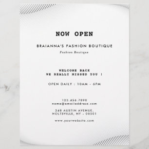 Panfleto branco branco-preto sobre luxo elegante