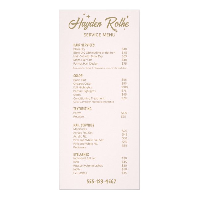 Panfleto Caligrafia retrorreflectora e estrelas rosas claro (Frente)