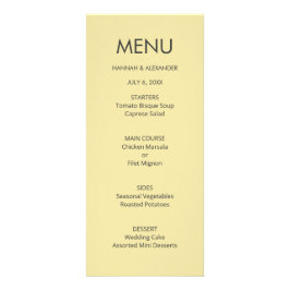 Panfleto Cardápio de Casamento Amarelo Cítrico Ilha - Ediçã