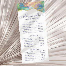 Panfleto Cardápio de Negócios de Pedra Preciosa Arco-Íris O