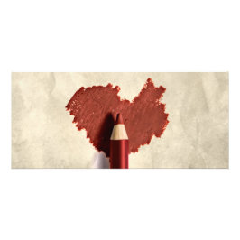 Panfleto Cartão-presente de Caneta de Desenho de Coração co