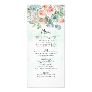 Panfleto Casamento Floral de Apricot e Wasabi Green Waterco