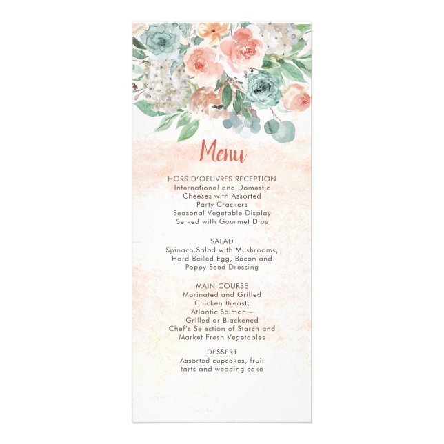 Panfleto Casamento Floral de Apricot e Wasabi Green Waterco (Frente)