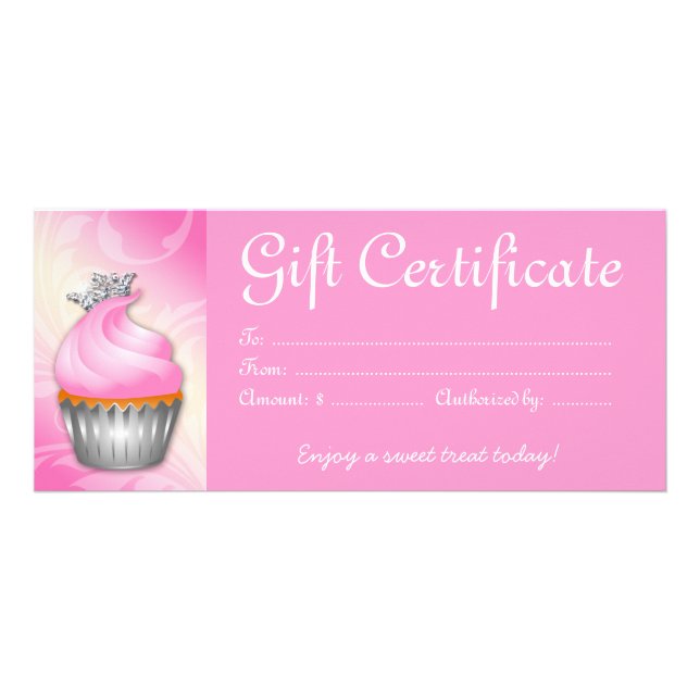 Panfleto Certificado de Oferta de Oferta de cupcake Rosa (Frente)