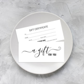 Panfleto Certificado de Presente Branco Minimalista Moderno