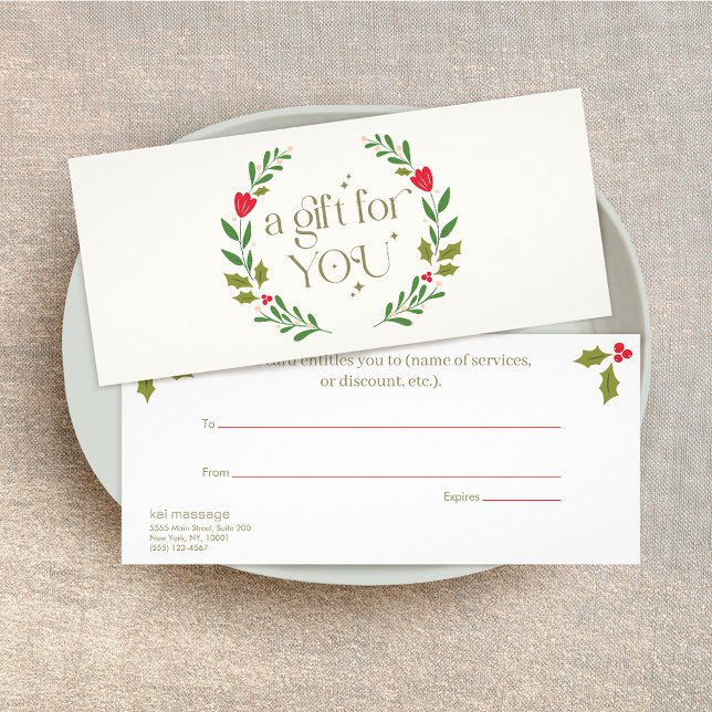 Panfleto Certificado de Presente de Feriado Elegante (Criador carregado)