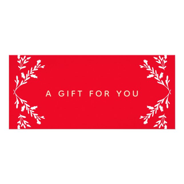 Panfleto Certificado Simples de Presente de Natal Vermelho (Frente)