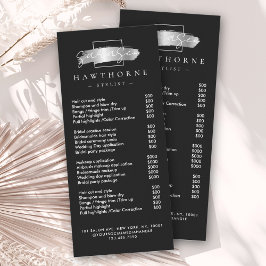 Panfleto Chic Brush Traço Salon Price List Services Modern