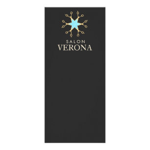 Panfleto Chic e Elegante Tesoura Logotipo Salão de Cabelo