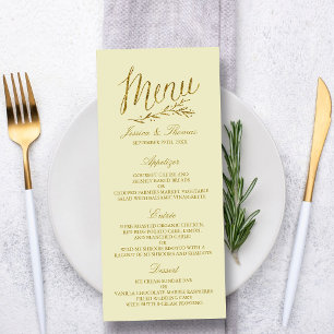 Panfleto Chic Faux Gold Foil Weding Modelo - Marfim