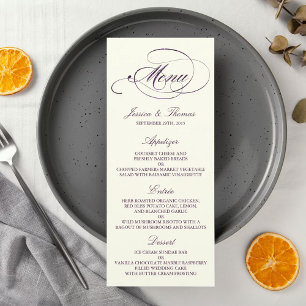 Panfleto Chic Faux Plum Foil Weding Modelo - Marfim