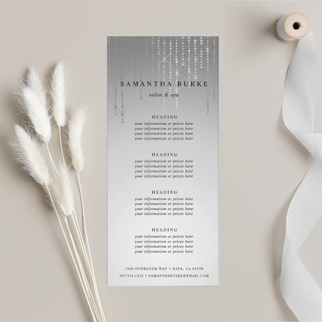 Panfleto Chuva prateada | Preços ou serviços (Criador carregado)