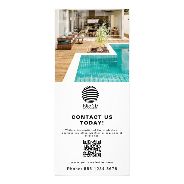 Panfleto Código QR de foto do logotipo comercial do promoci (Frente)
