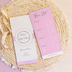 Panfleto Coloque rosa na sua lista de preços femininos do l