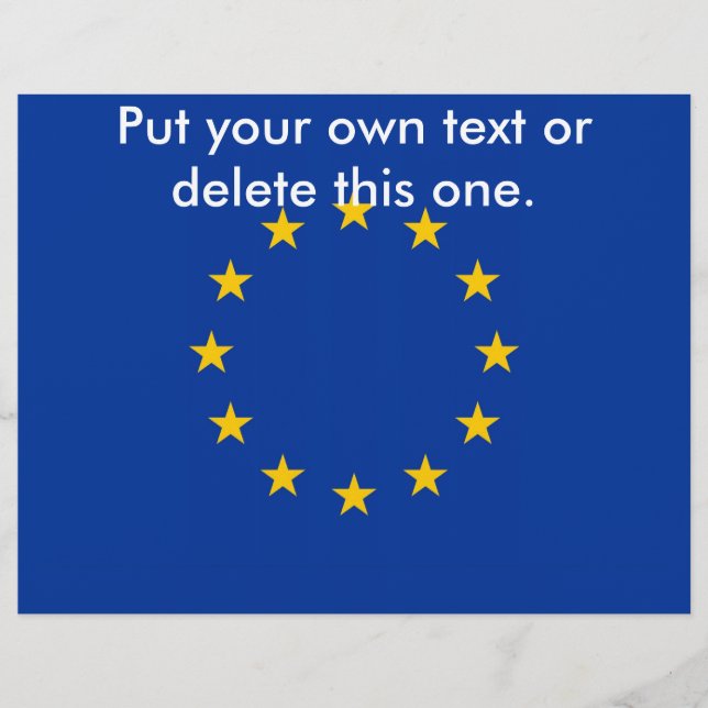 Panfleto com a Bandeira da União Europeia (Frente)