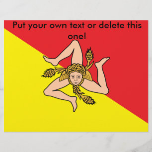 Panfleto com Bandeira da Sicília, Itália