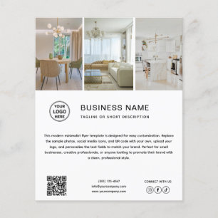 Panfleto Comercial Branco Foto Logotipo Mínimo