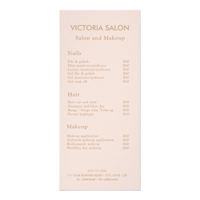 Panfleto Composição Simples de Salão de Blush de Blush Únic (Frente)