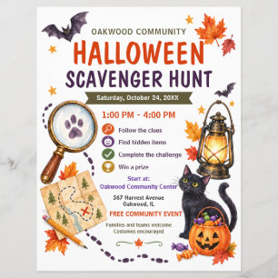 Panfleto Comunitário de Caça ao Tesouro de Hallowe