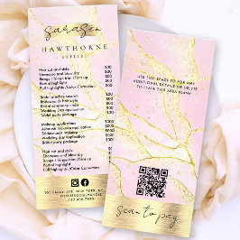 Panfleto Cor d'água Cor - de - rosa Ouro Lista de Preços da