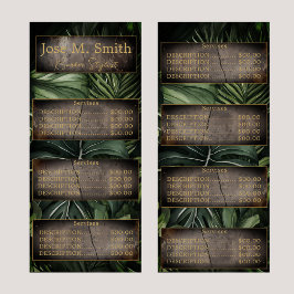 Panfleto Cordilheira Tropical Jungle Leather Luxury Barber