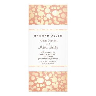 Panfleto Cosmetologia Spa Círculos Dourados Linen Look Rack