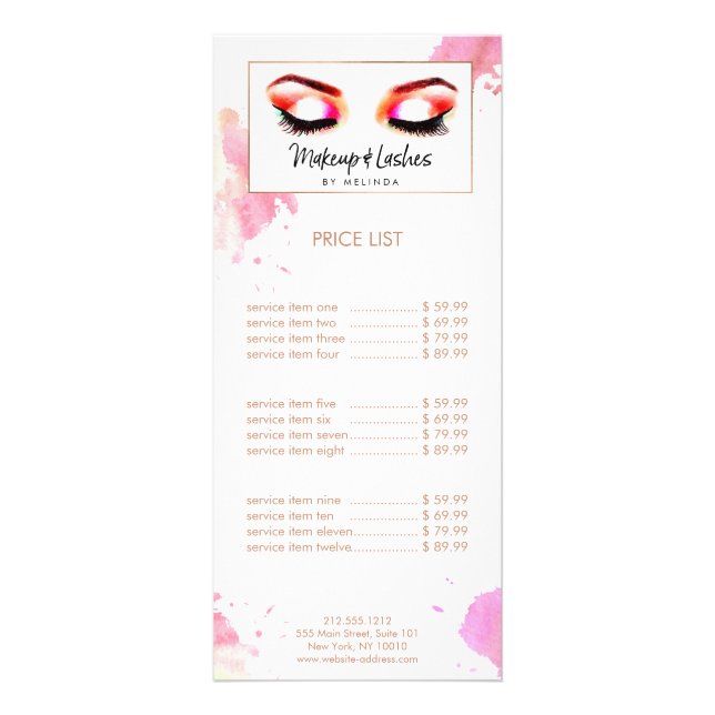 Panfleto Creative Watercolor Eyes Makeup/Lashes (Frente)