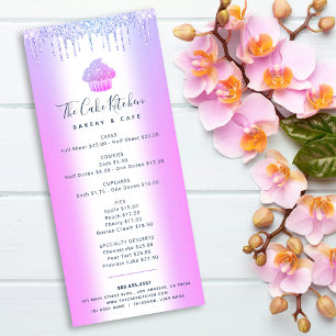 Panfleto Cupcake de padaria com brilho púrpura