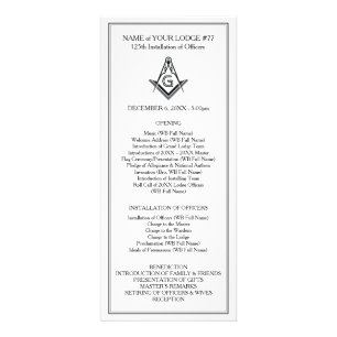 Panfleto Custom Masonic Rack Cards Officer Installation