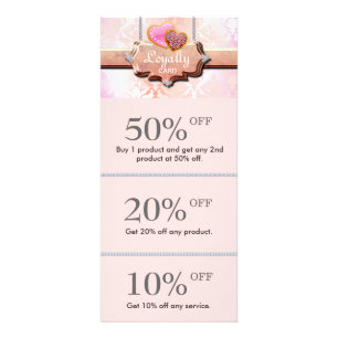 Panfleto Cute Bakery Cookies Discount Loyalty Cards Pink