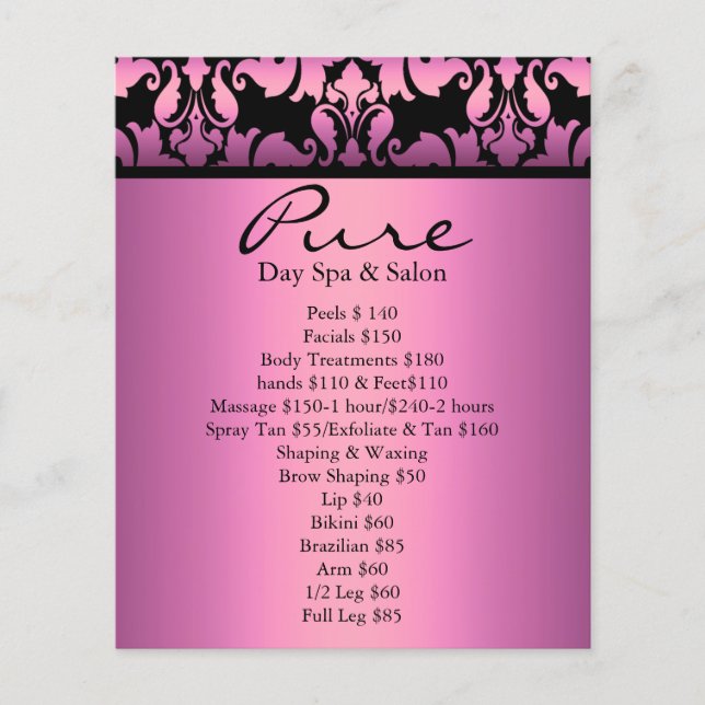 Panfleto Damask Rosa (Frente)