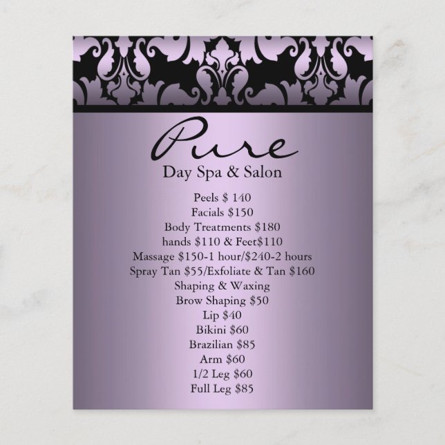 Panfleto Damask Roxo (Frente)