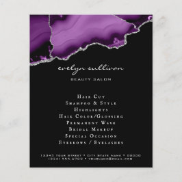 panfleto de agata roxa e prateada