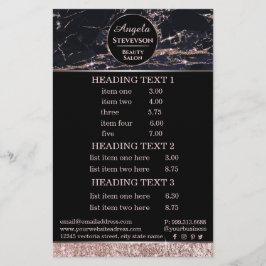 Panfleto de artista de maquiagem mármore dourado r