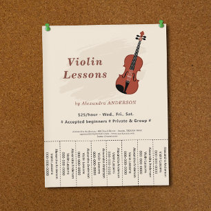 Panfleto de Aulas de Violino com Talões