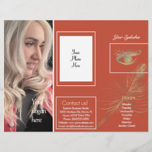 Panfleto de Brochura de Serviços de Cílios Moderno