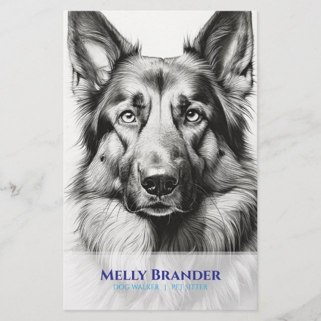 Panfleto de Cão Pastor Elegante (Frente)