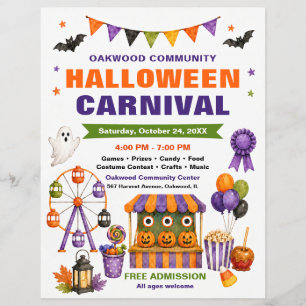 Panfleto de Carnaval de Halloween da Comunidade