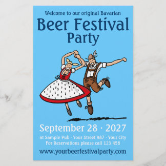 Panfleto de Casal Dançando na Festa de Oktoberfest