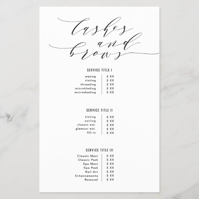 Panfleto de Cílios e Sobrancelhas (Frente)