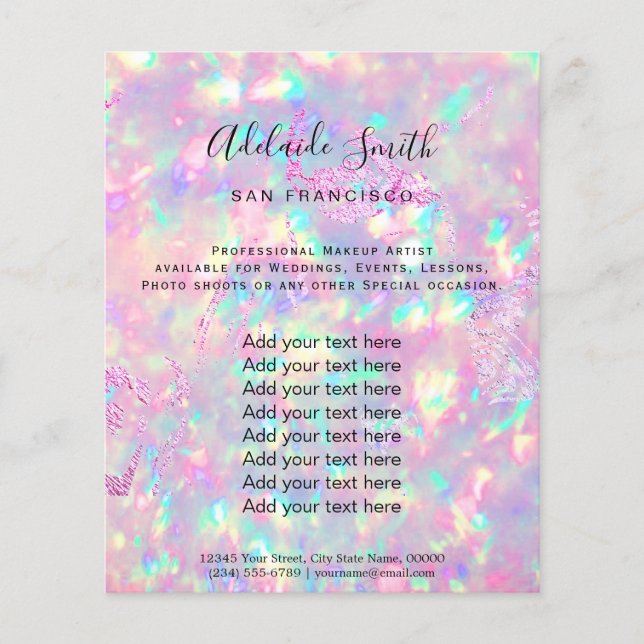 panfleto de design de fotografia opal brilhante (Frente)