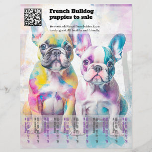 Panfleto de Design de Venda de Filhotes Frenchie