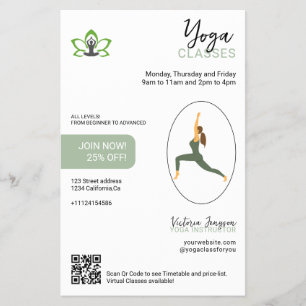 Panfleto de Estúdio de Yoga Moderno   Enviado com 