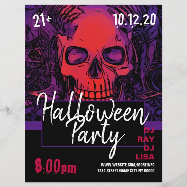 Panfleto de Evento de Festa de Halloween da Caveir (Frente)
