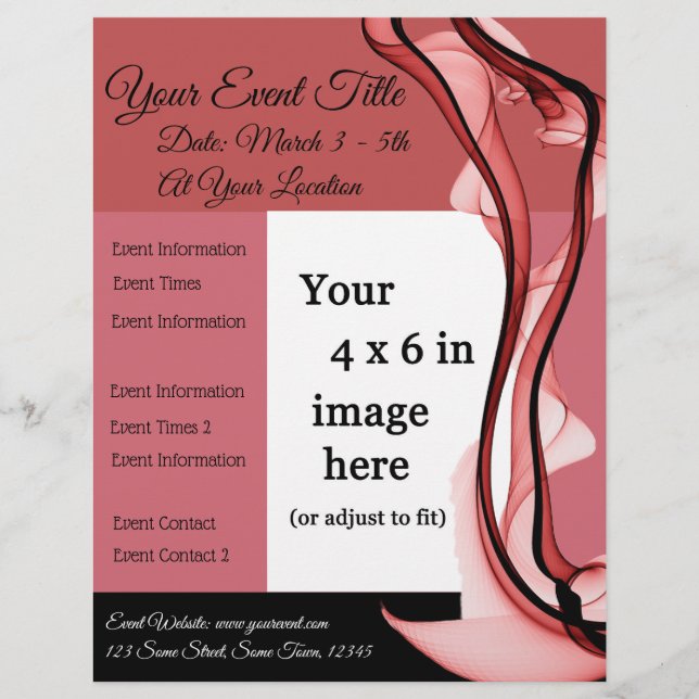 Panfleto de Evento Multi-Propósito Vinho Tinto (Frente)