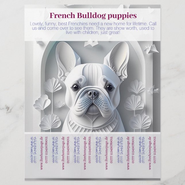 Panfleto de Filhote de Bulldog Francês  (Frente)